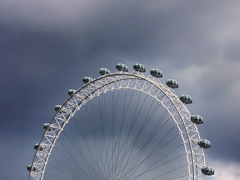 London Eye (Millenium Wheel) and County Hall building, London, UK