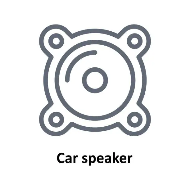 Vector illustration of Car speaker Vector Outline Icons. Simple stock illustration stock