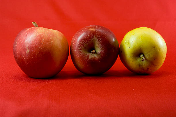 Three apples stock photo