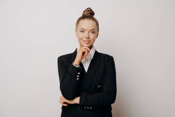 istock Professional attractive business lady posing in studio 1470209810