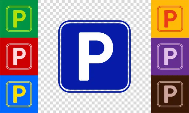 Vector illustration of Parking icon set.