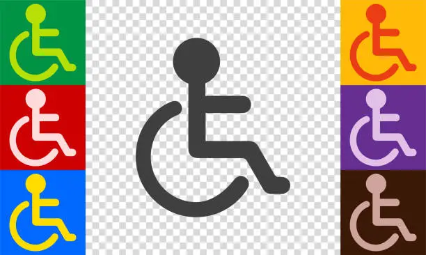 Vector illustration of Wheelchair icon set.