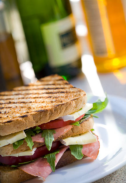 Triple-decker sandwich stock photo