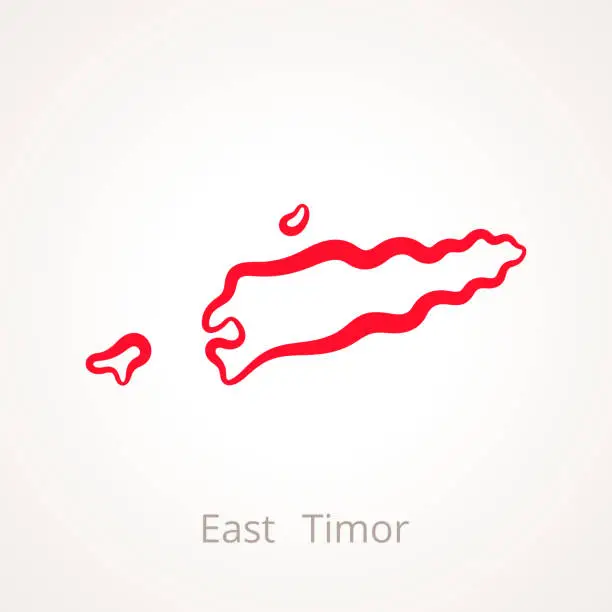 Vector illustration of East Timor - Outline Map