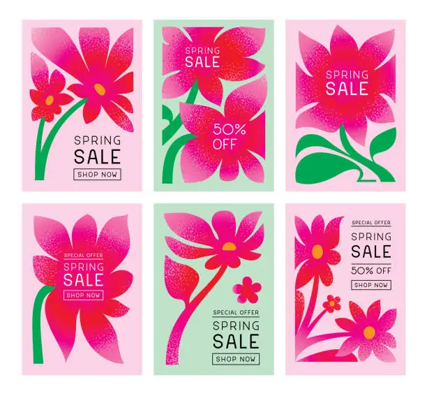 Vector illustration of Spring sale templates