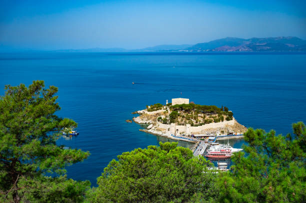 09/28/2022 Kusadasi bird island on the turkish coast of the mediterranean sea