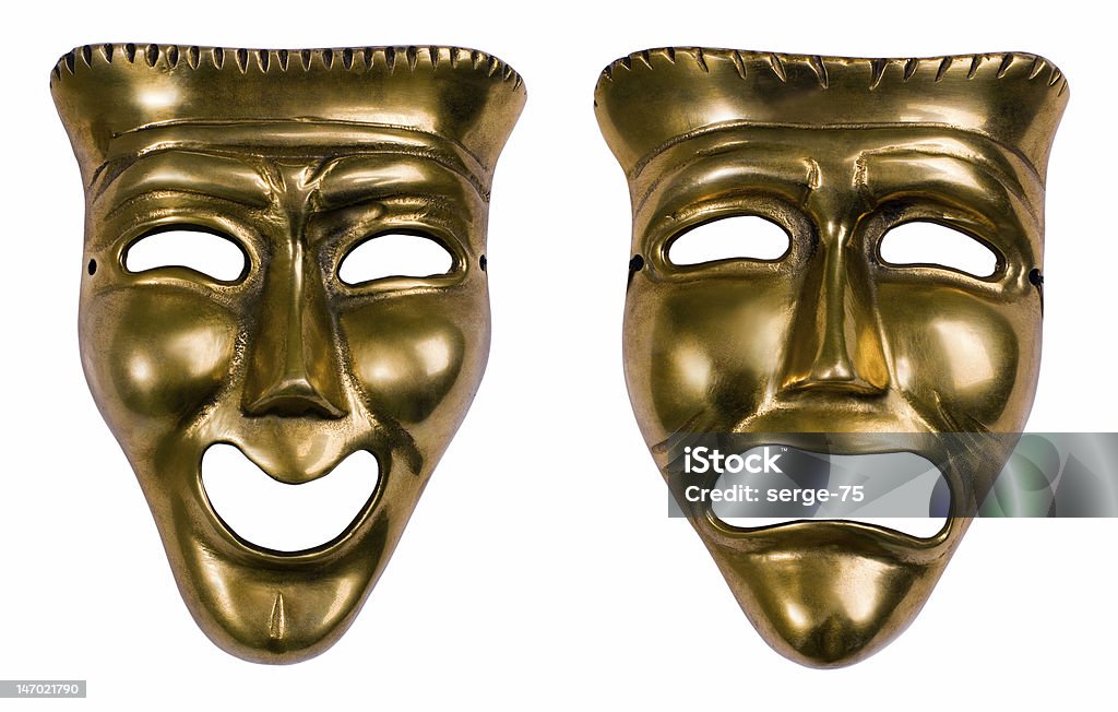 Comédia máscaras de drama - Foto de stock de Dourado - Descrição de Cor royalty-free