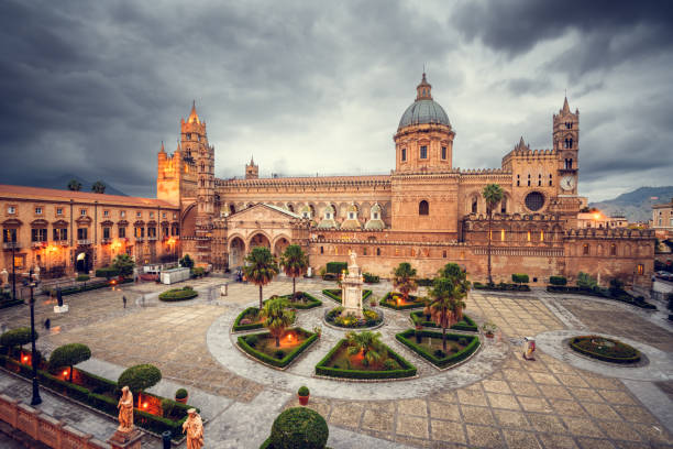 Palermo, Italy at the Palermo Cathedral Palermo, Italy at the Palermo Cathedral. palermo sicily stock pictures, royalty-free photos & images