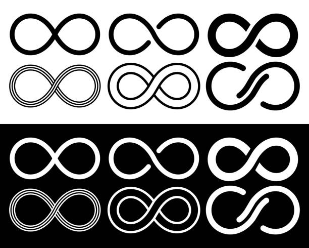 ilustrações de stock, clip art, desenhos animados e ícones de set of infinity icons. unlimited infinity, endless concept. logos collection. vector illustration. - mobius strip