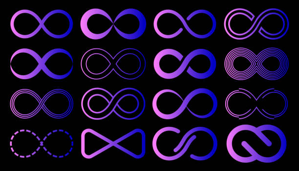 ilustrações de stock, clip art, desenhos animados e ícones de set of infinity icons. unlimited infinity, endless concept. logos collection. vector illustration. - mobius strip