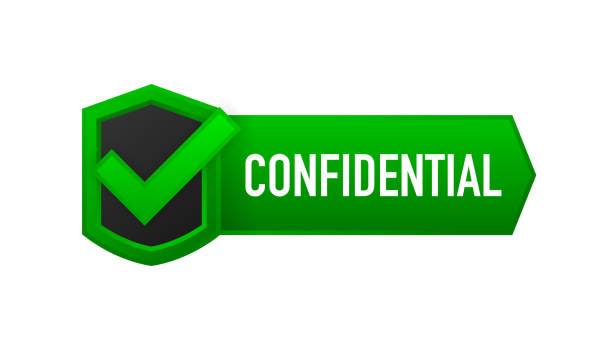 illustrations, cliparts, dessins animés et icônes de badge vert confidentiel. étiquette d’information secrète isolée sur blanc. badge plat. bannière avec texte confidentiel. illustration vectorielle. - isolated confidence business white background