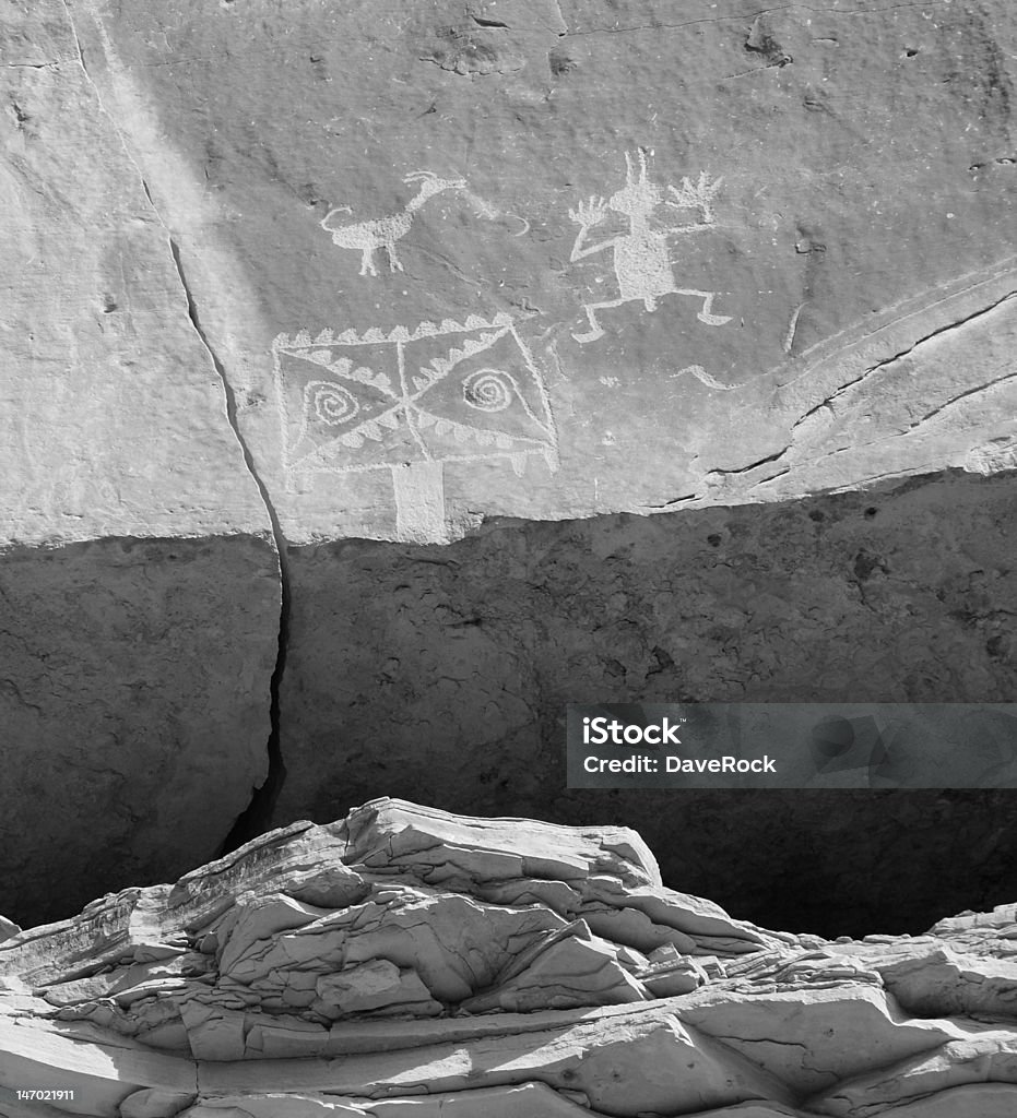 Petroglyphs de Chaco Canyon - Royalty-free Anasazi Foto de stock
