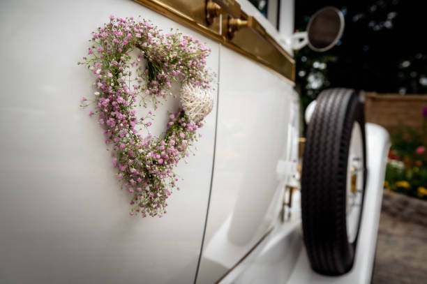 istock decorations and details on the wedding car 1470219250