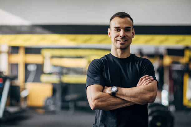 istock Fit man in gym 1470220635
