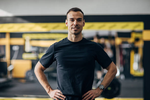 istock Fit man in gym 1470220649