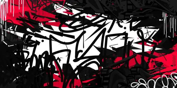 Vector illustration of Trendy Abstract Urban Street Art Graffiti Style Vector Illustration Template Background Art