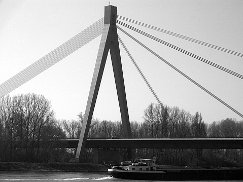 Bridge crossing Rhine river near Speyer
