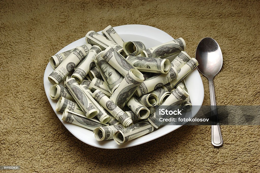 money on the plate Currency Stock Photo