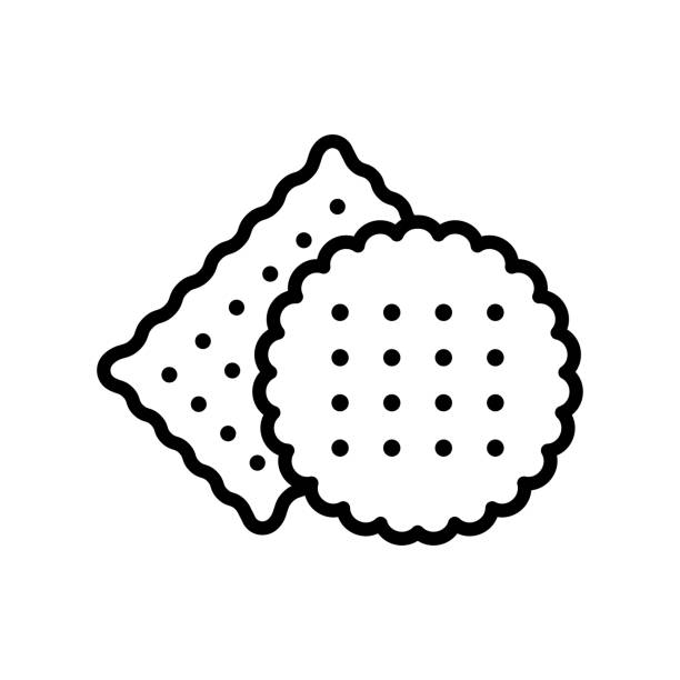 ilustrações de stock, clip art, desenhos animados e ícones de biscuit icon vector design template in white background - cookie chocolate chip chocolate chip cookie cartoon