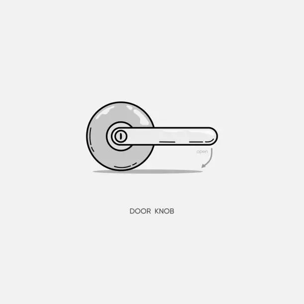 Vector illustration of door knob in simple graphic