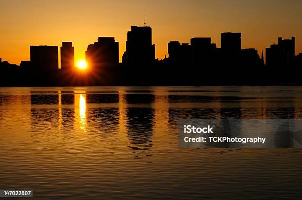 City Sunrise Stock Photo - Download Image Now - Boston - Massachusetts, Sunrise - Dawn, Back Lit