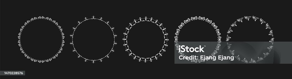 Text Border Ticker And Rounded Vector Set Of Round Frames Vector Elements For Design Place For Text White ...