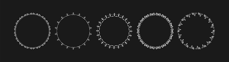 Text Border Ticker And Rounded Vector Set Of Round Frames Vector Elements For Design Place For Text White ...