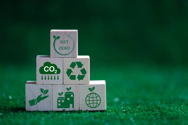 istock Net zero greenhouse gas emissions reduction with carbon credit concept. Reduce carbon dioxide e.g. renewable energy production improve the efficiency of transportation reduce environmental pollution. 1470230310