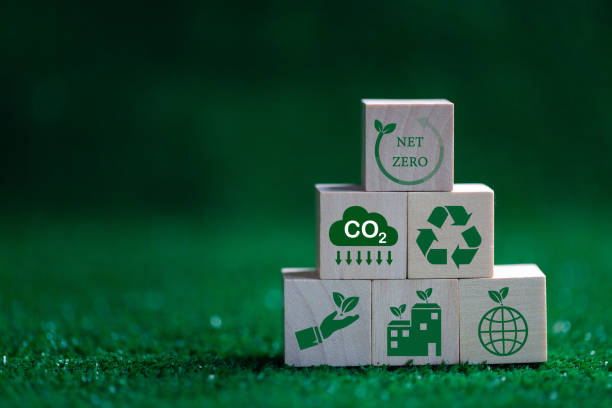 istock Net zero greenhouse gas emissions reduction with carbon credit concept. Reduce carbon dioxide e.g. renewable energy production improve the efficiency of transportation reduce environmental pollution. 1470230471