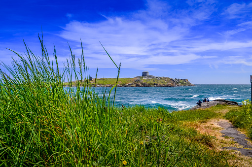 Dalkey Island in South County Dublin, Ireland. Featuring the Irish Sea, Grass during a Summer's Day