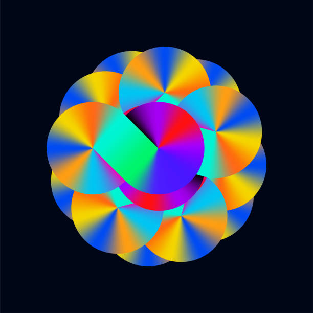 ilustrações de stock, clip art, desenhos animados e ícones de colors vector illustration radial neon bright gradient turning rays pattern - 16936