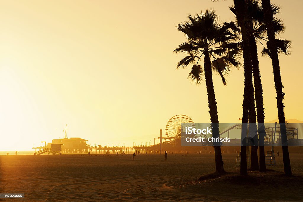 Pier de Santa Mônica - Royalty-free Anoitecer Foto de stock