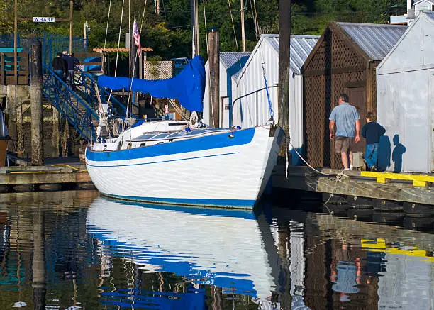 Morning scene at a Pacific Northwest marina.