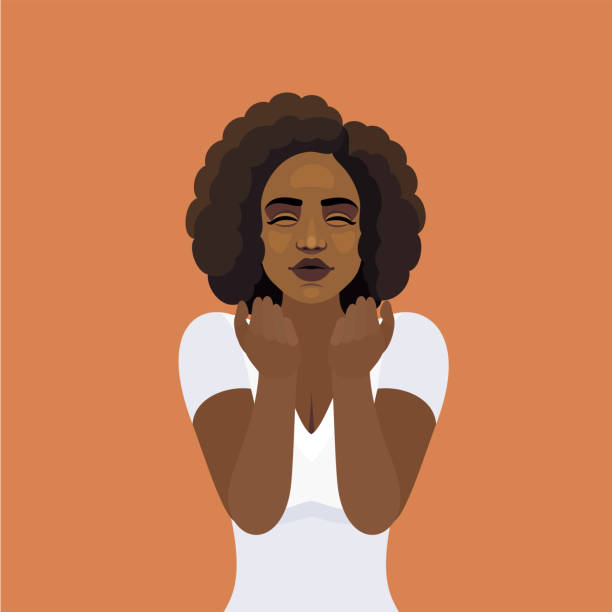 istock Pretty  African American woman blowing a kiss. 1470240853