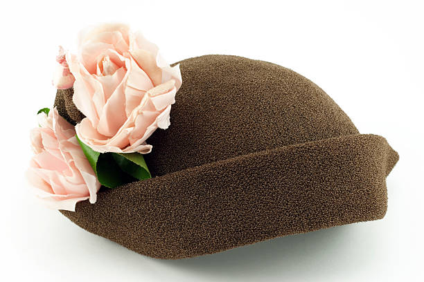 istock Vintage 1930s Ladies Hat with Pink Roses 147024252