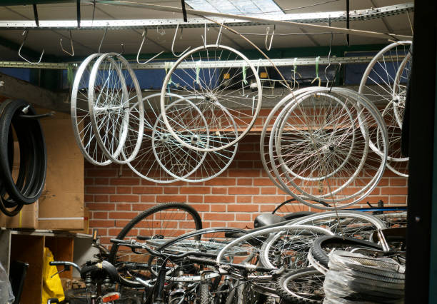 istock Cycles retailer and repair shop with bikes on display 1470243073