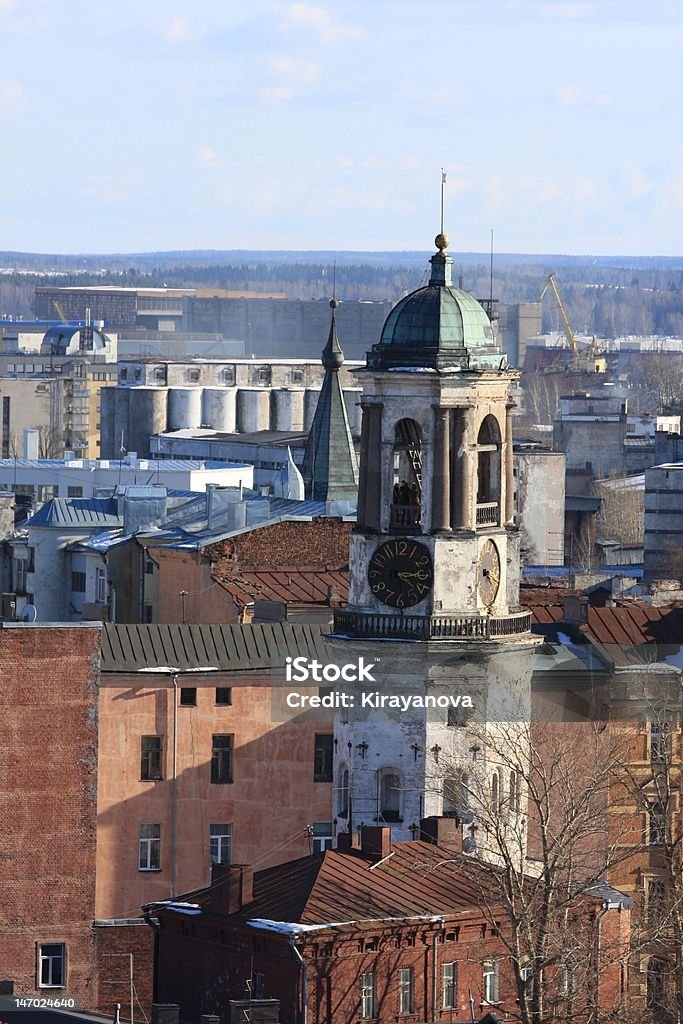 Tower with hours Tower with hours in Vyborg (City on border with Finland)taken on March 22,2009 City Stock Photo