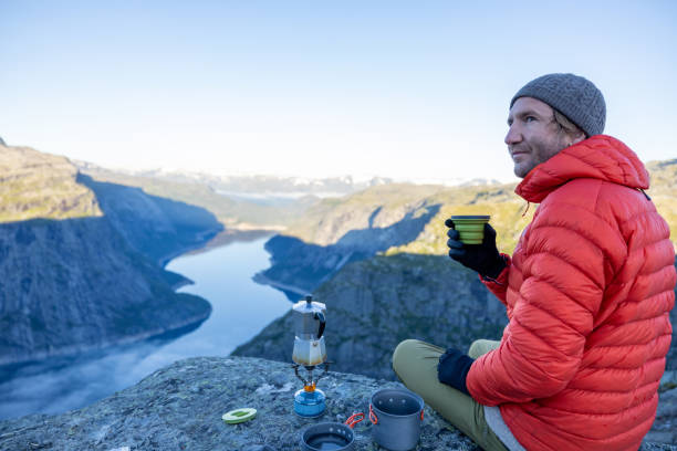 istock Hiker drinking a coffee in the morning 1470248926