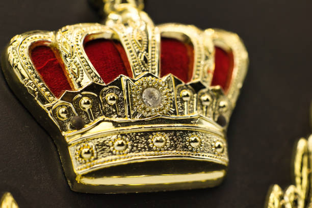 istock Awards ceremony shield with a golden crown design 1470249386