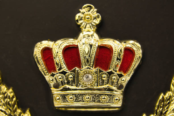 istock Awards ceremony shield with a golden crown design 1470249455