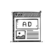 istock Web Advertising Line icon, Sketch Design, Pixel perfect, Editable stroke. 1470250766