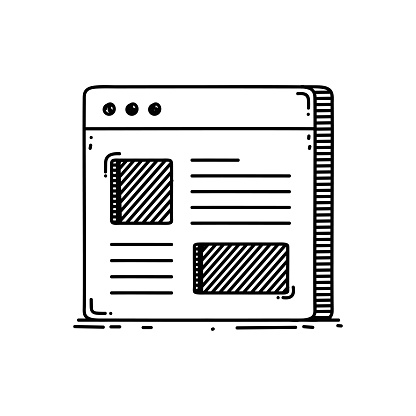 Website Line Icon Sketch Design Pixel Perfect Editable Stroke Stock