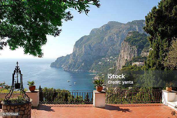 Beautiful View From Terrace Of Luxury Terace Stock Photo - Download Image Now - Balcony, Sorrento - Italy, Facade