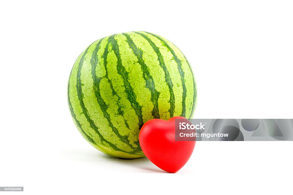 Watermelon and Heart Heart Healthy Organic Personal Watermelon Isolated on White Abstract Stock Photo