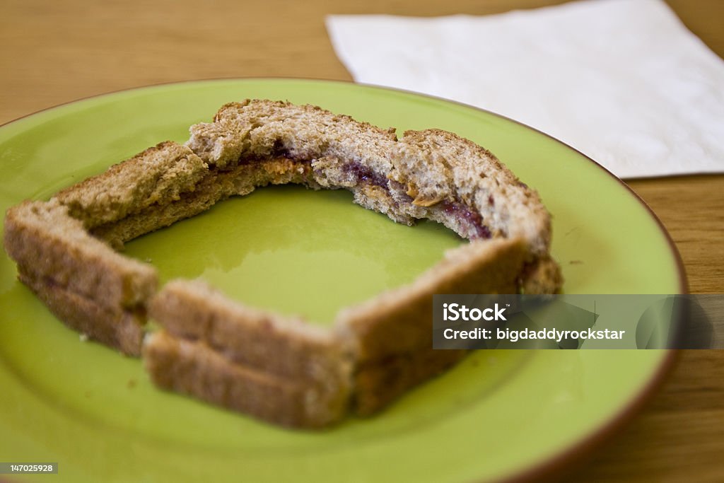 P B & J Crust Crust from a peanut butter and jelly sandwich peeled off by a child Bread Stock Photo