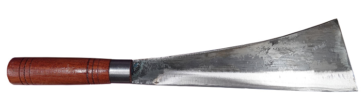 metal pattern of a sharp blade of a japanese katana sword