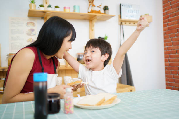 istock Mother and son eating a breakfast. 1470261796