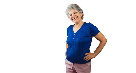 Confident Mature Businesswoman Posing With Folded Arms Over Light Studio Background, Empty Space. Business Opportunities For Retirees.