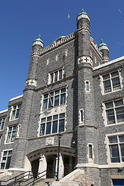 istock Entrance to old school building 147026359