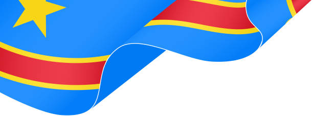 демократическая республика конго
волна флага, изолированная на png или прозрачном фоне - congolese flag stock illustrations